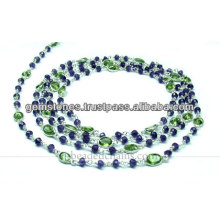 Oval Cut Bezel and Rondelle Beaded Chain, Wholesale Gemstone Jewelry Supplier